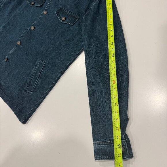 Men's Vintage Stand Collar Denim Jacket New, Size XL - Picture 16 of 17